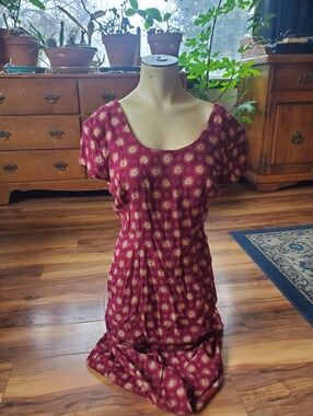 Rampage Gold And Burgundy 90s Teacher Dress